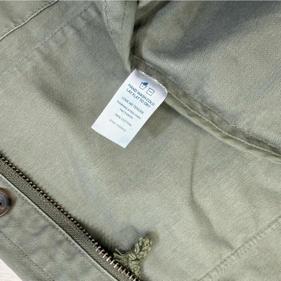 Marine Layer Harriet Green Utility Jacket Women’s Medium Cotton Drawstring Zip - Picture 6 of 11